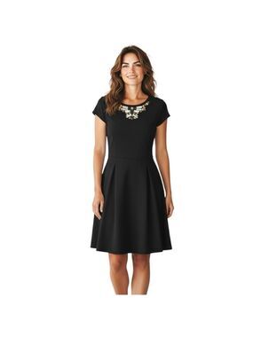 Banana Republic Black Beaded Cap Sleeve Dress Size 0